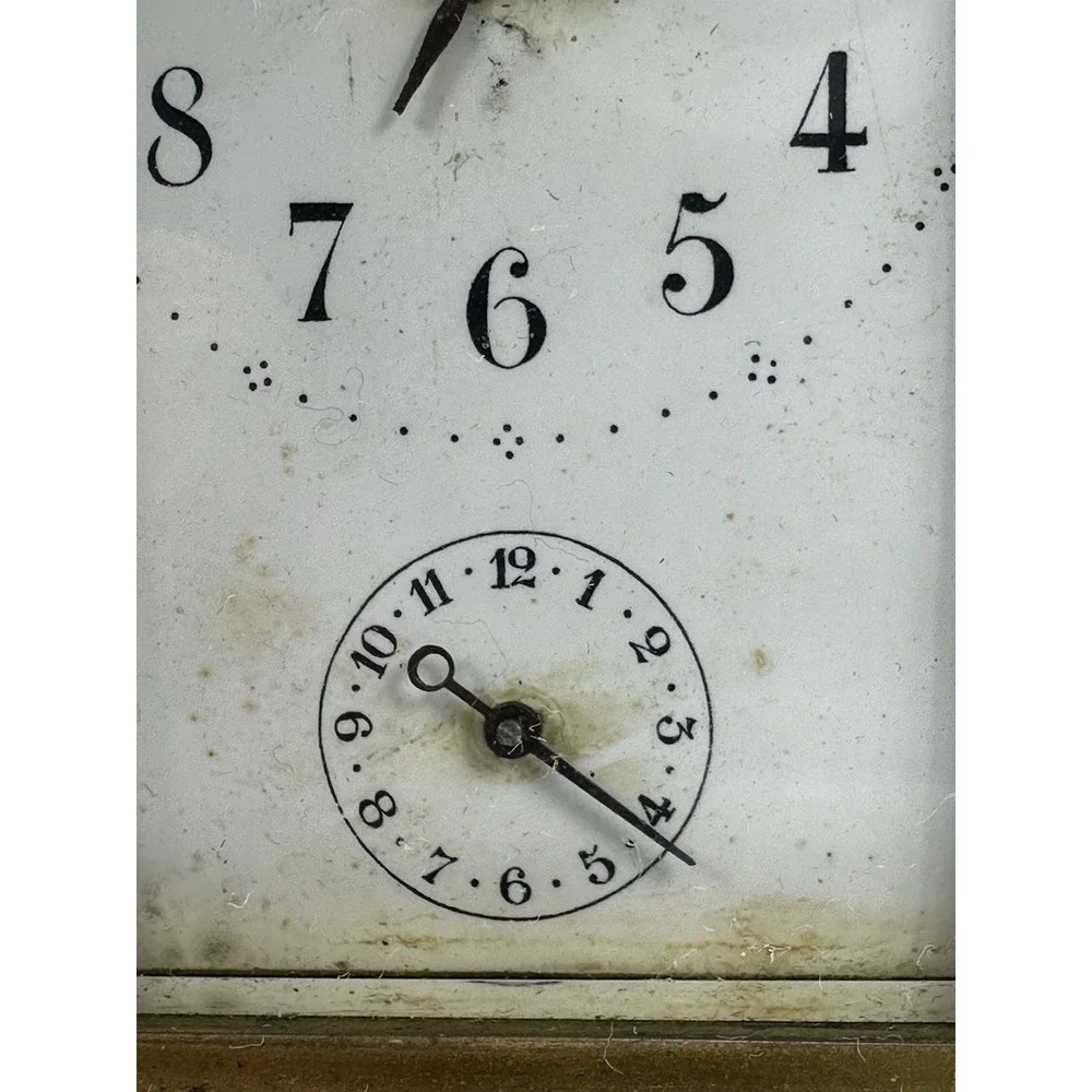 Antique French Carriage Alarm‎ Clock Box Key H&H France Beveled NOT  WORKING